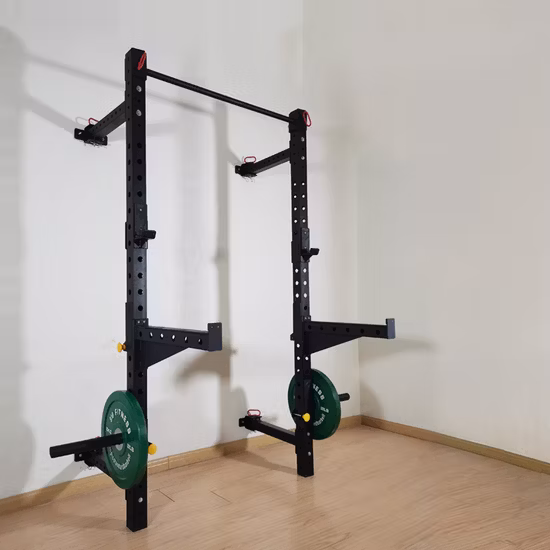 Power Rack de agachamento dobrável para montagem na parede